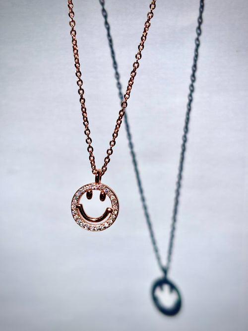 Rose Gold Smile Necklace and Pendant