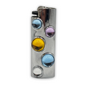 Y2K Silver Lighter Case Mirror Cover Crystal Balls
